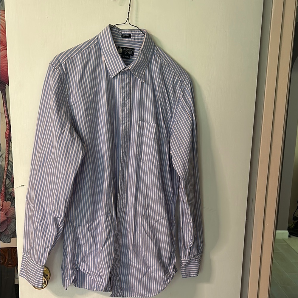J. Crew Blue and White Casual Button Down Shirt